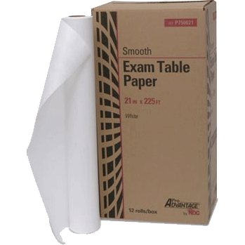 Tidi Table Exam Paper, Smooth, 21 x 225', 12 Rolls per Case, White - Medex  Supply